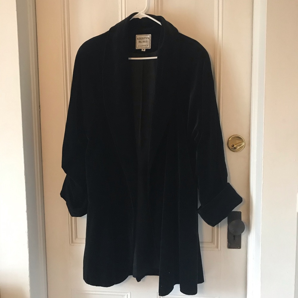 Kristen Blake Velveteen Buttonless Coat